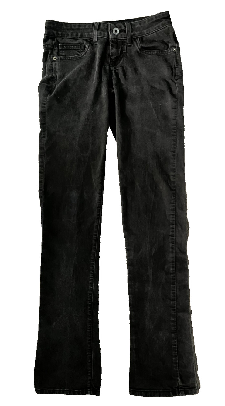 Women's GUESS Size 25 Regular Black Denim Jeans 26" Waist Straight Leg Logo